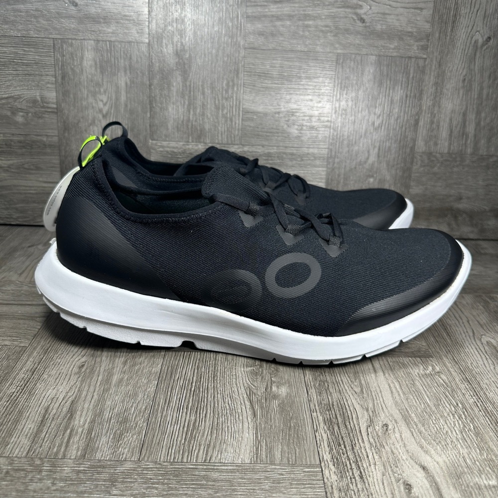 OOFOS OOmg Sport LS Recovery Sneaker Men 16 Black White 5086 NEW